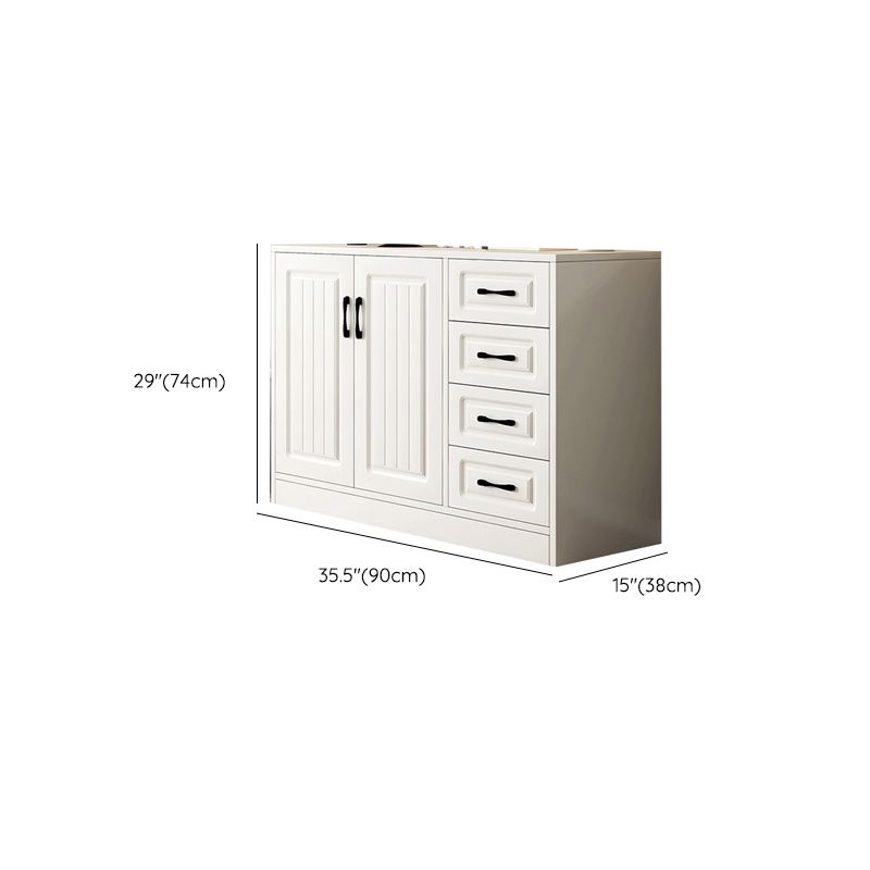 White Accent Cabinet Standard Rectangle Side Cabinet with Doors