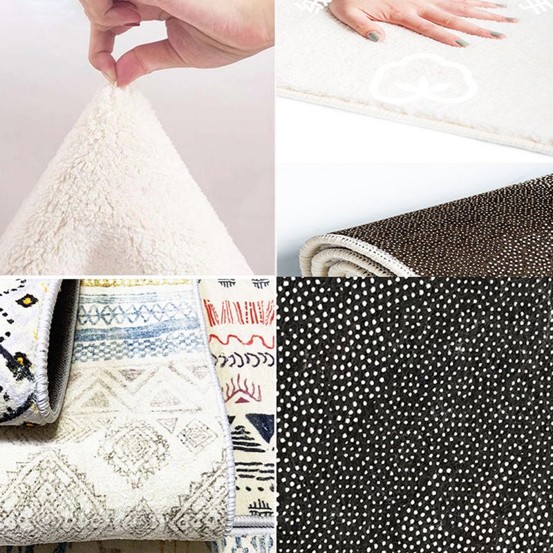Minimalist Living Room Carpet Artistic Contrast Panel Rug Polyester Stain Resistant Indoor Rug
