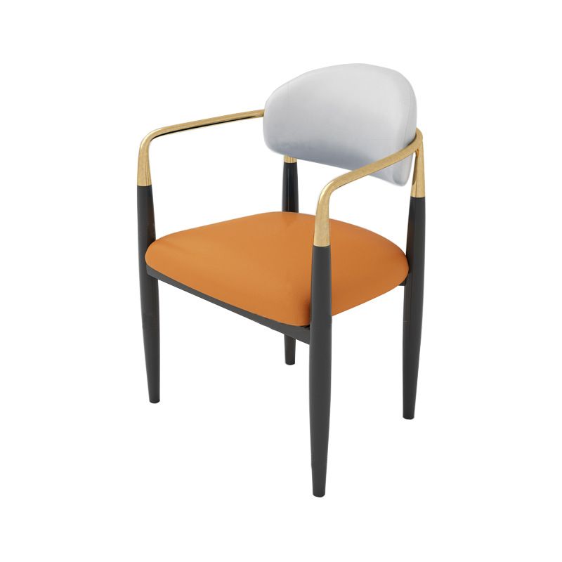 Silla de comedor tapizada con acabado mate y respaldo abierto contemporáneo para sala de conferencias