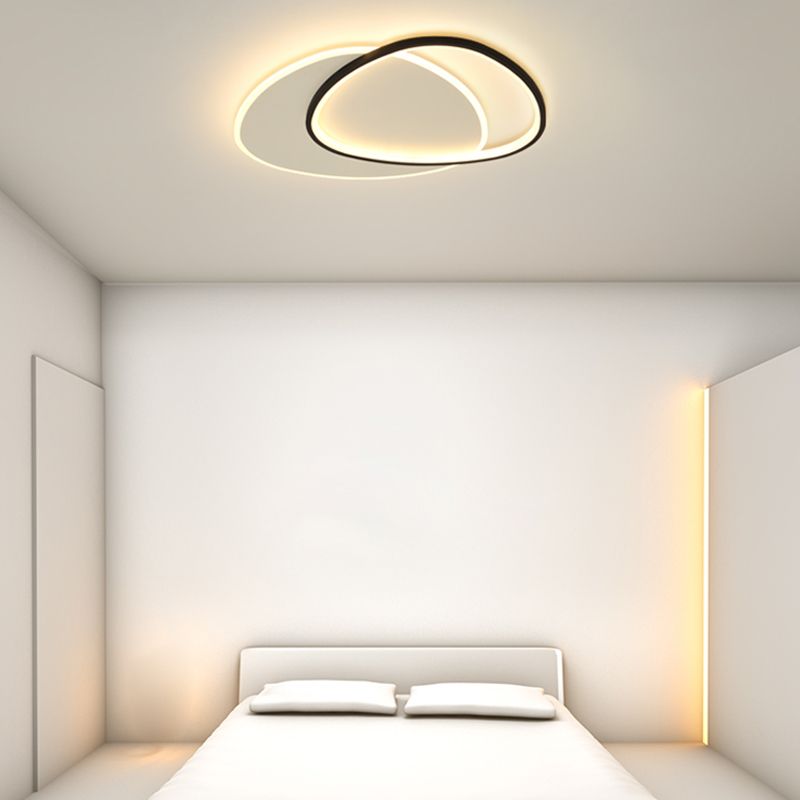 Triángulos modernos iluminación de techo de techo de metal led dormitorio de techo en negro