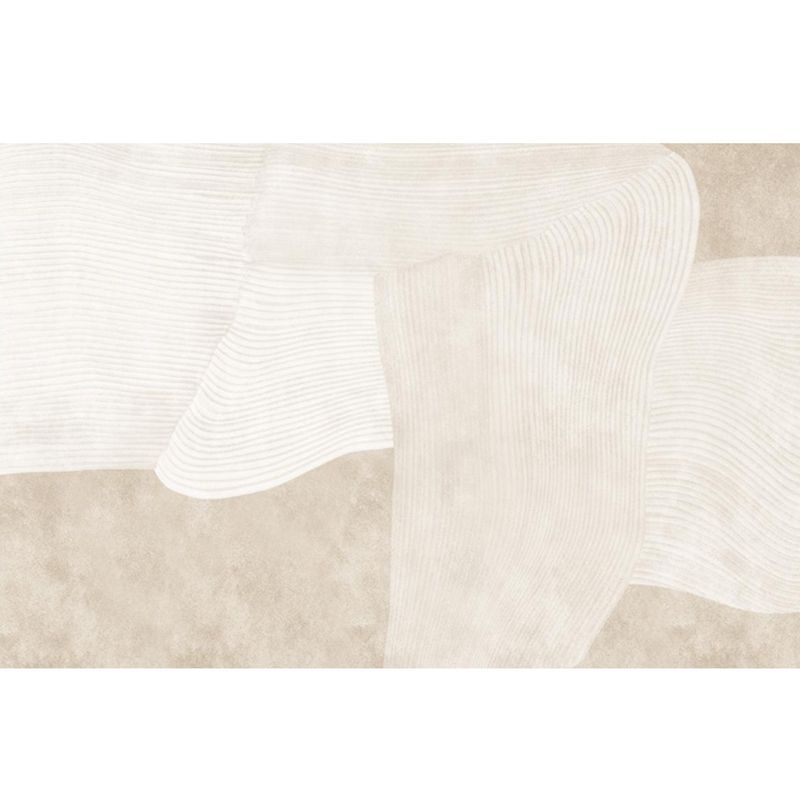 Apricot Tone Simple Area Rug Polyester Color Block Print Rug Non-Slip Backing Indoor Rug for Living Room