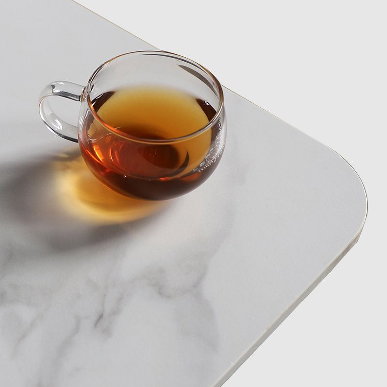 Modern Dining Room Set Standard Height with Sintered Stone Top and Gold Legs Formal Table Set