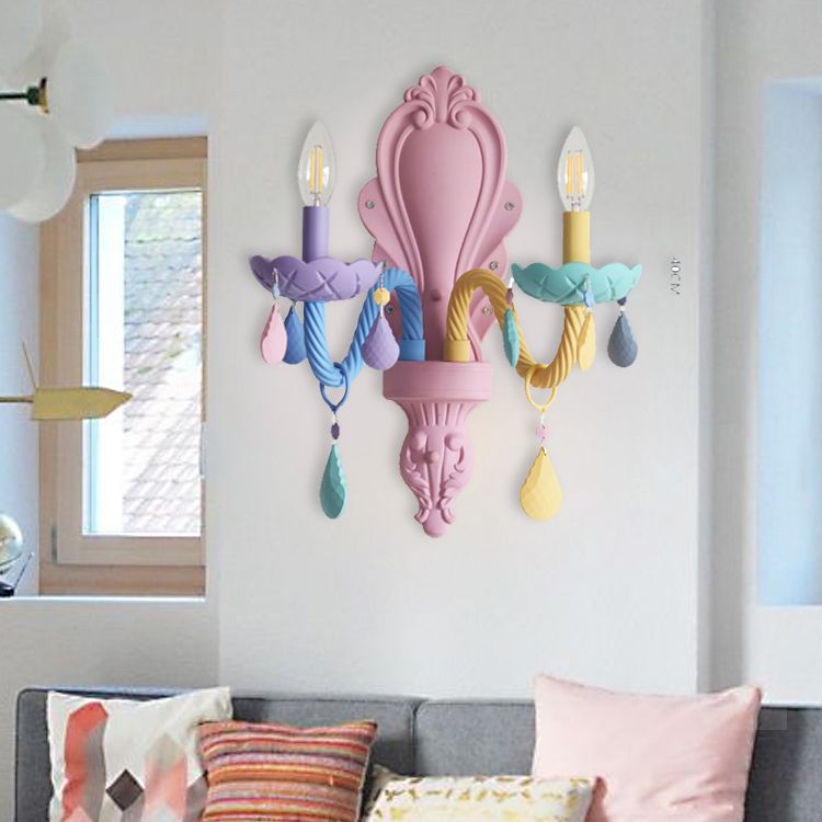 2 Lights Metal Wall Mounted Wall Lights Modern Bare Bulb Wall Sconces Lighting Fixtures for Dining Room