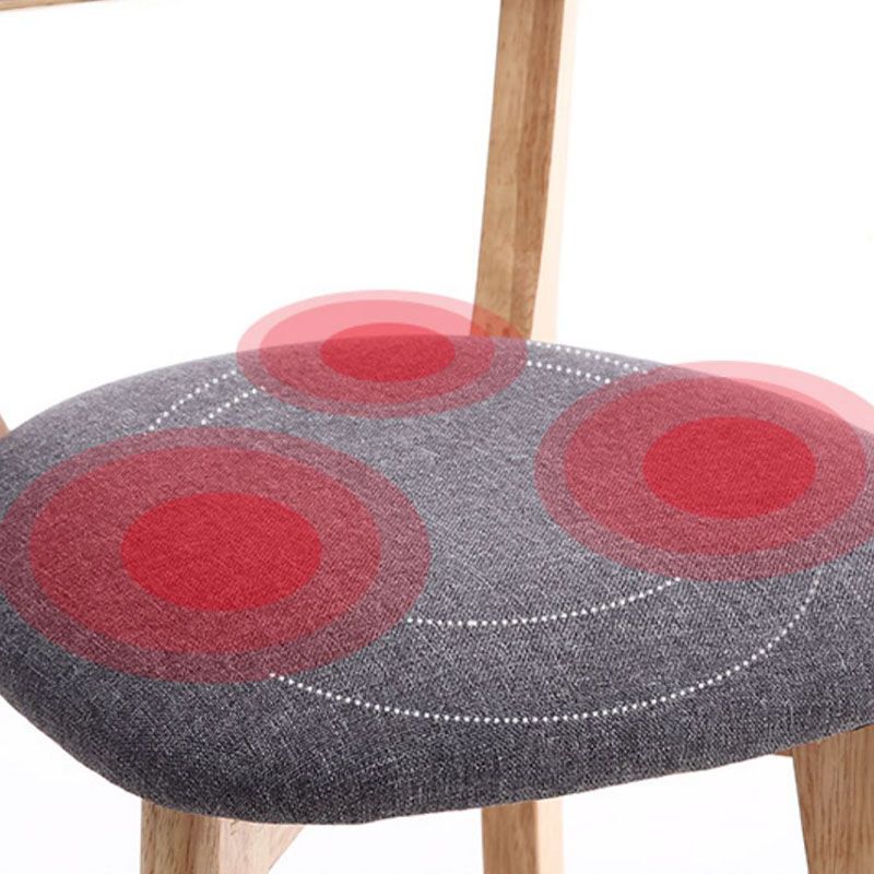 Scandinavian Rubberwood Coffee Shop Stool Footrest Upholstered Bar Stools