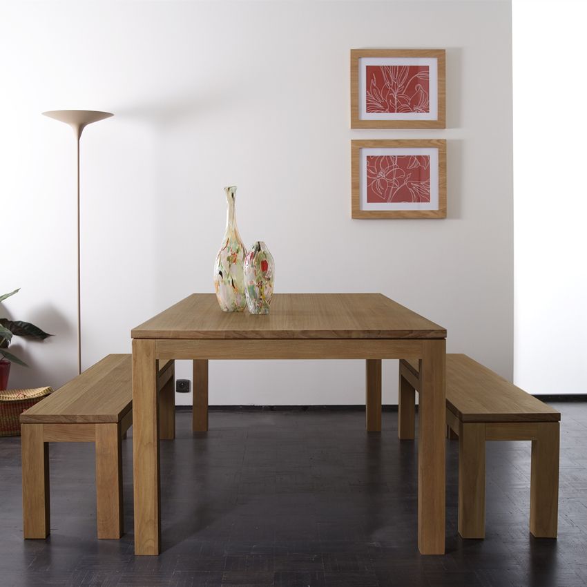Modern Pine Wood Table for Restaurant Rectangle Dining Table with 4 Legs