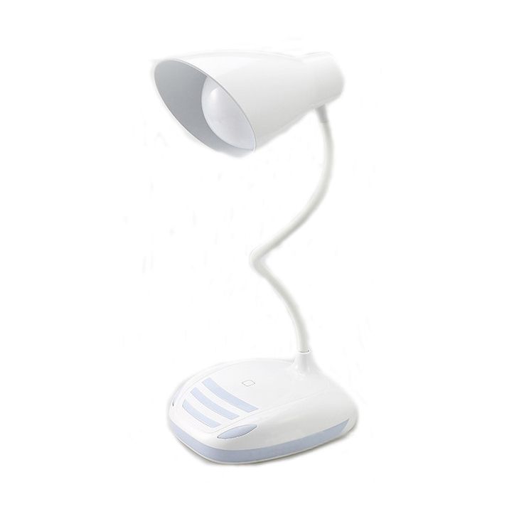 White Horn Shaped Desk Light Simple Style LED Touch Sensitive Standing Desk Lamp for Reading