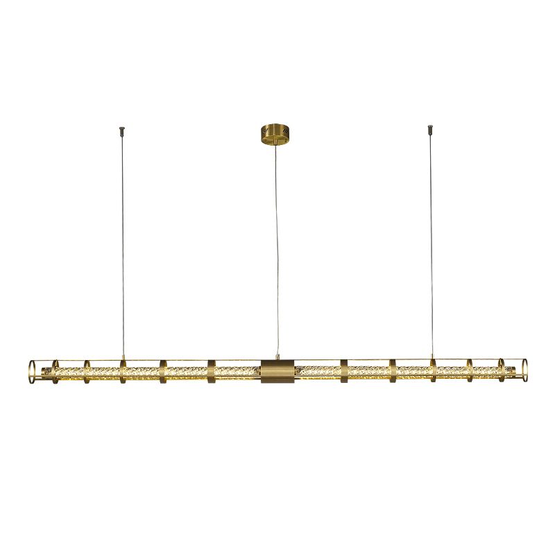 Modern Dining Chandelier Pendant Dining Room Long Strip Crystal Hanging Lamp