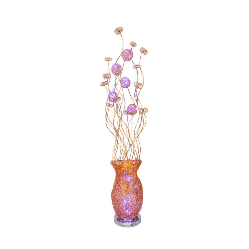Lámpara de pie de aluminio lámpara de pie decorativa de lectura de flores LED LITING en rojo/amarillo/azul