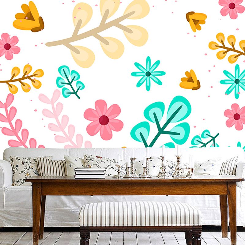 Mildew Resistant Tropical Plants Mural Decorative Wallpaper for Dining Room