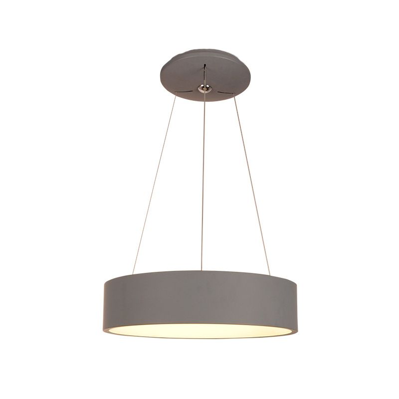 Aluminum Round LED Pendant Lamp Minimalist Grey Ceiling Hanging Light over Dining Table