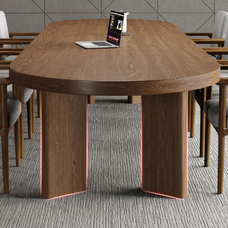 Modern Solid Wood Table for Restaurant Oval Table with 4 Legs