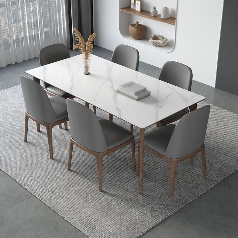 Modern Rectangle Sintered Stone Top Dining Set 1/2/3/4/5/7 Pieces Dining Table with Chairs