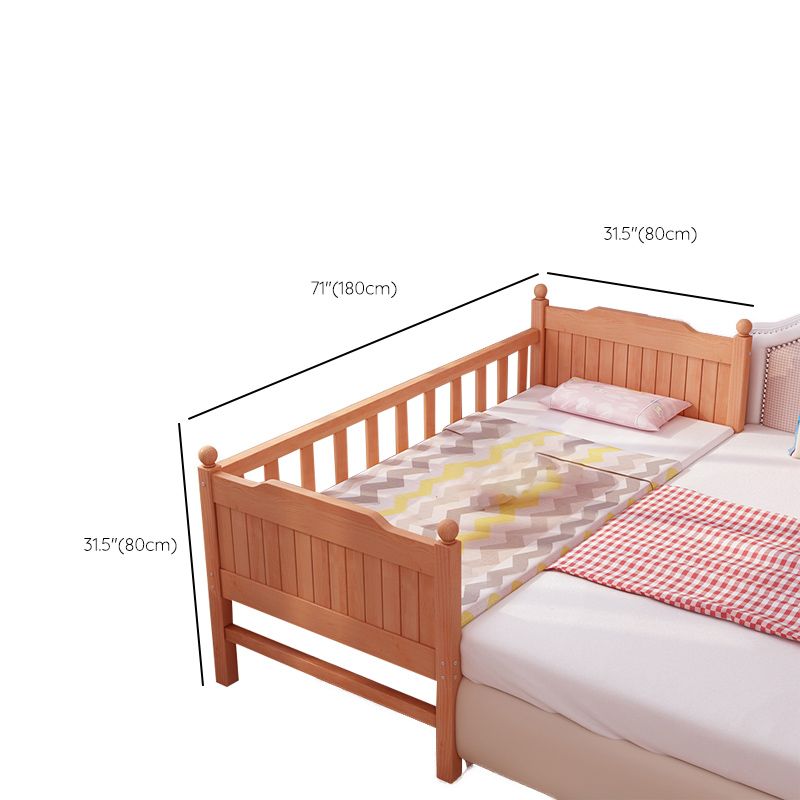 Washed Natural Nursery Crib Solid Wood Contemporary with Guardrail