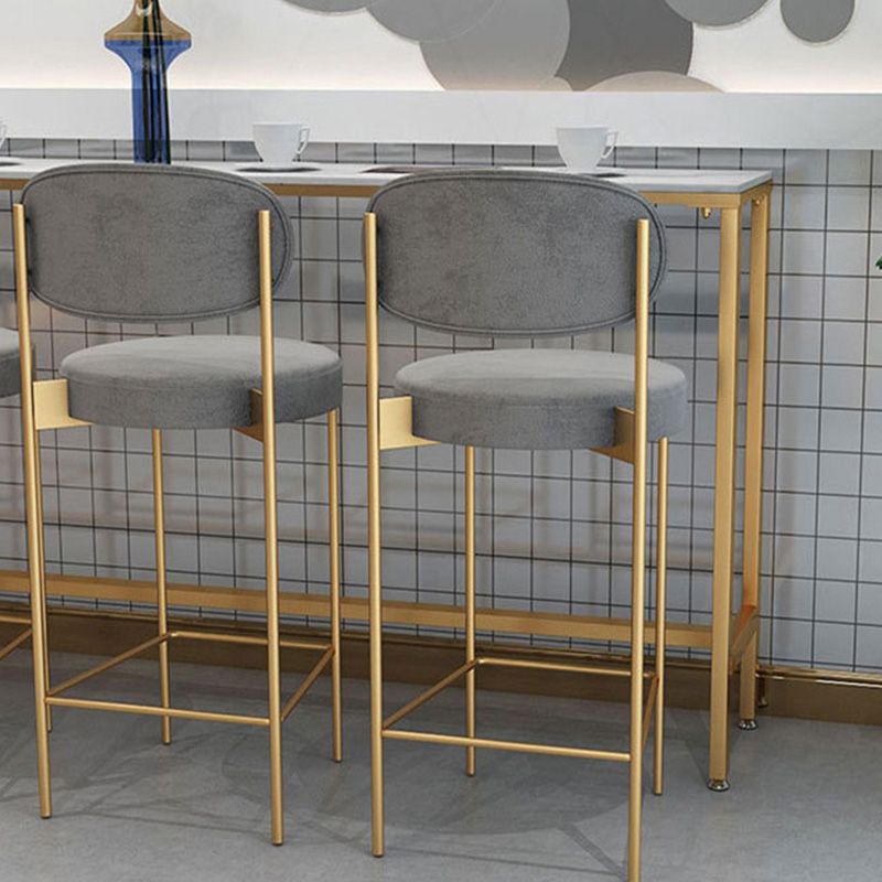 Modern Bar Height Table White Faux Marble Top Bistro Bar Table with Gold Base