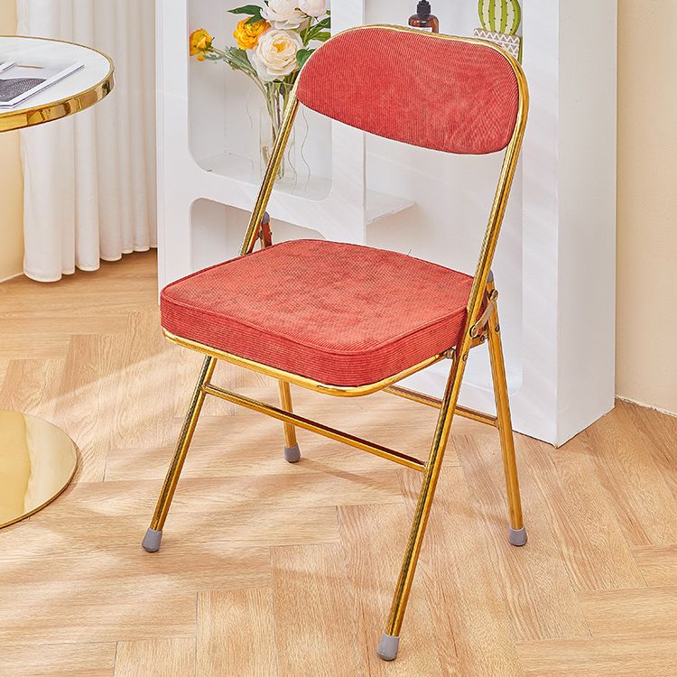 Sillas de comedor estilo Glam, sillas laterales sin brazos de cocina con patas de metal