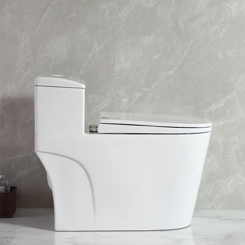 Contemporary Floor Mount Flush Toilet White Ceramic Urine Toilet for Bathroom