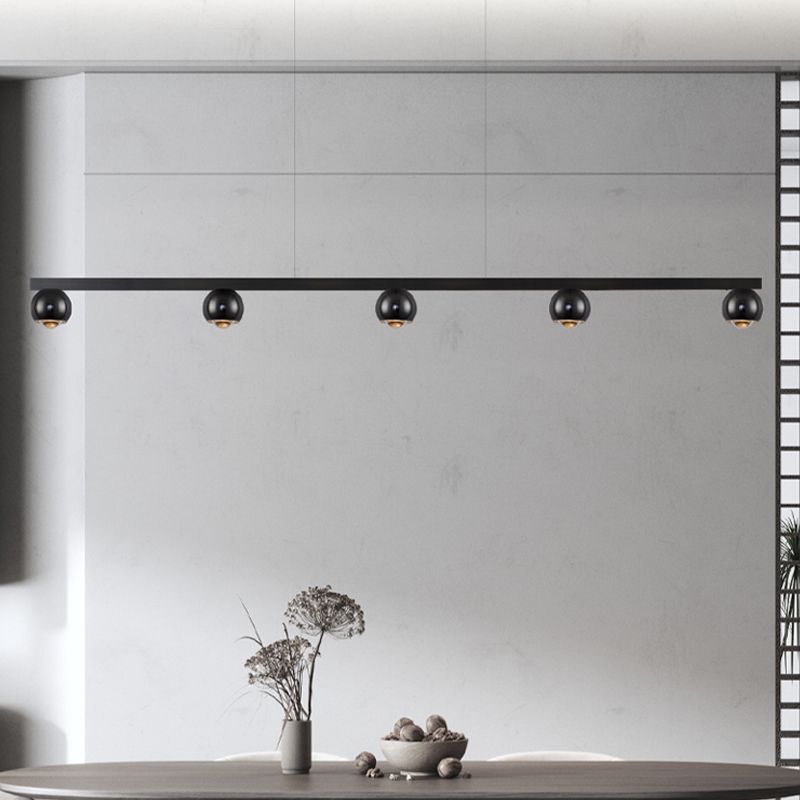 Modern Hanging Light Molecule Island Light Fixture in Black for Dining Room