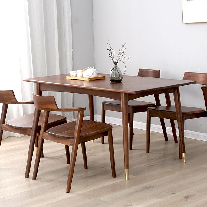 Traditional Style Solid Wood Dining Set with Rectangle Shape Table and 4 Legs Base for Home Use