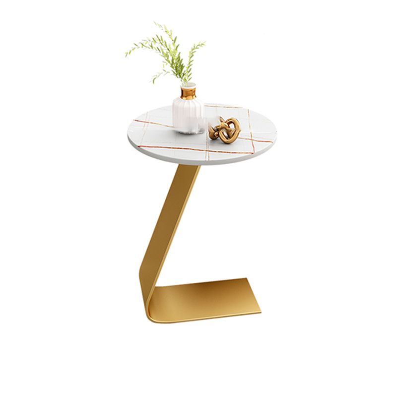 Glam Round Side Table 17.7-inch Metal C End Table for Living Room