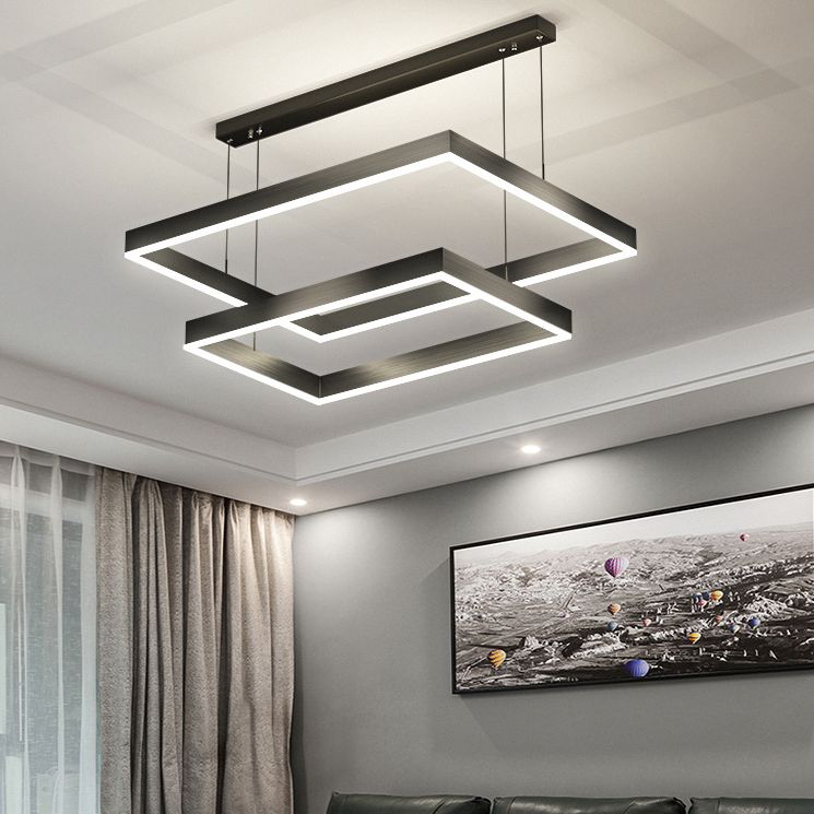 Iluminación de colgante estructurado negro mate lámpara de led metal para sala de estar para sala de estar