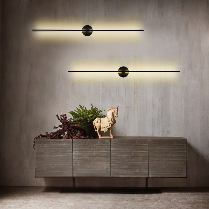Metalen wandlicht SCONCES LED HEDENDAAGE WANDELEMENTEN LICHTBEWIKT IN ZWART/GOUD