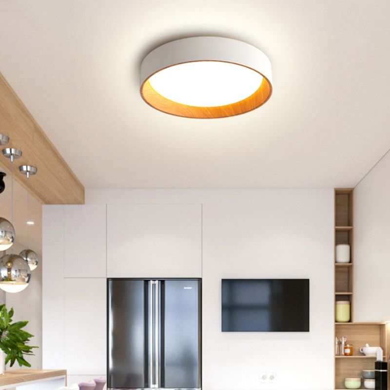 Acrylic White LED Flush Mount in Modern Concise Style Wrought Iron Circular Ceiling Fixture