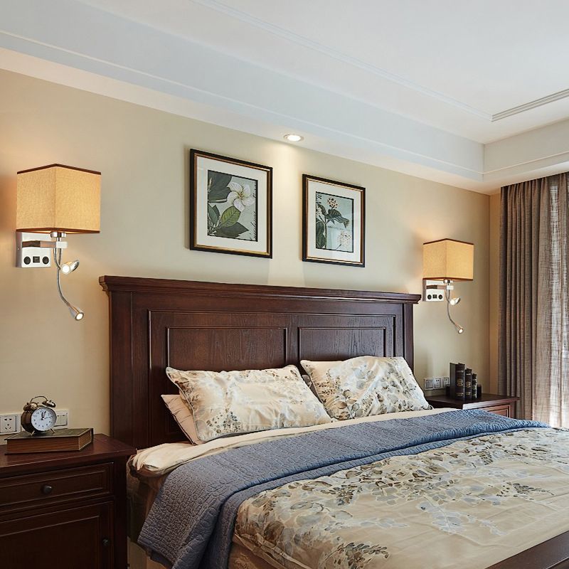 15.7 "H MODERNE SIMPELESE SIMPELESSE BEDBADE LED LED LAMP SQUART FAART ZAAK Dual Spotlight Design SCONCE Lichten in Slaapkamer