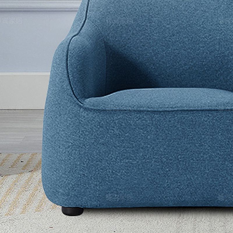 Track Arms Armchair Linen Blend Accent Armchair with Solid Wood Frame, Camel Back