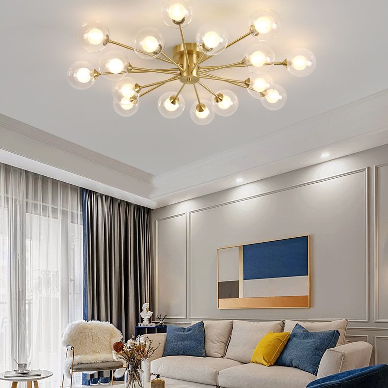 Glass Bubbles Semi-Flush Ceiling Light Nordic Style Semi Flush Mount Ceiling Light