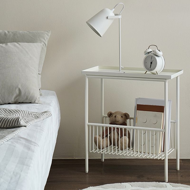 Contemporary Tray Top End Table 21.65" Tall Metal Side Table