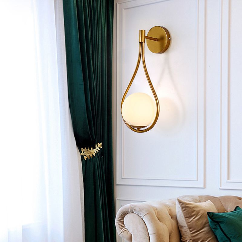 Contemporary Droplet Wall Mounted Lights Milk Glass Wall Mounted Lamp for Restaurant