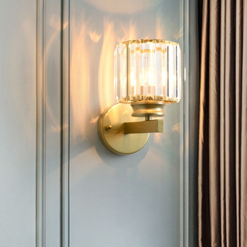 Black/Gold Crystal Wall Lamp Postmodern Wall Mounted Lighting for Bedroom Living Room