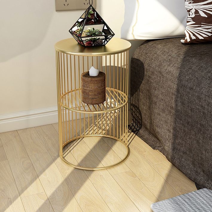 21.65" Tall Contemporary Style Side End Table Metal Frame Round Sofa Side Accent Table