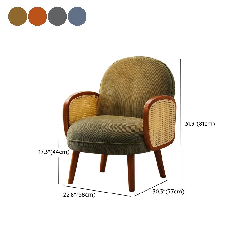 Corduroy Lounge Chair Arms Included Side Chair for Living Room