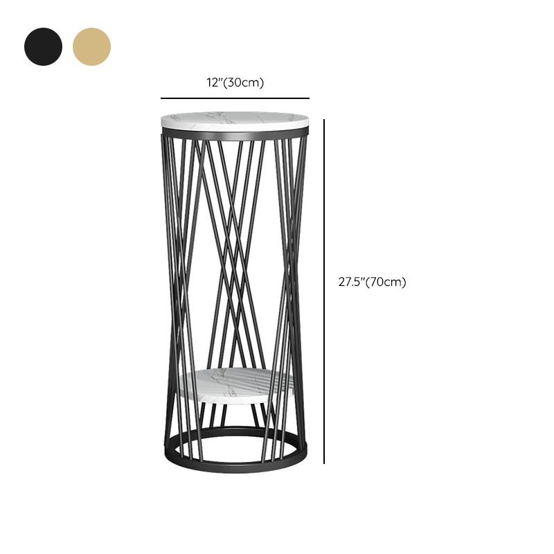 Mid-Century Contemporary Solid Marble Round/Square Frame Living Room Side End Table