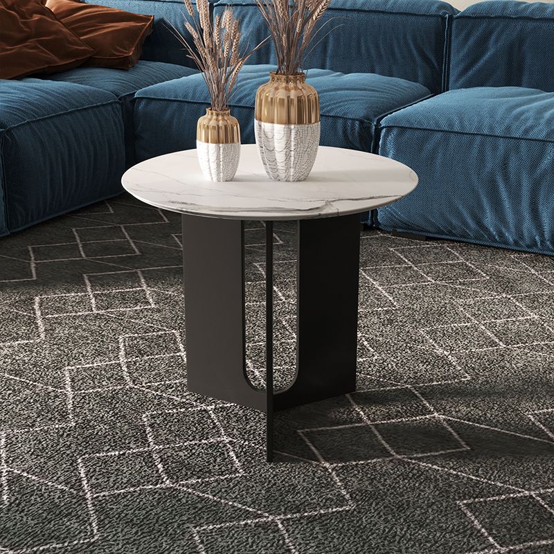 Contemporary Side End Table Metal Pedestal Base Side Table for Home