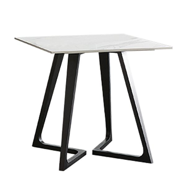 Sintered Stone Dining Table Industrial Double Pedestal Table for Dining Room
