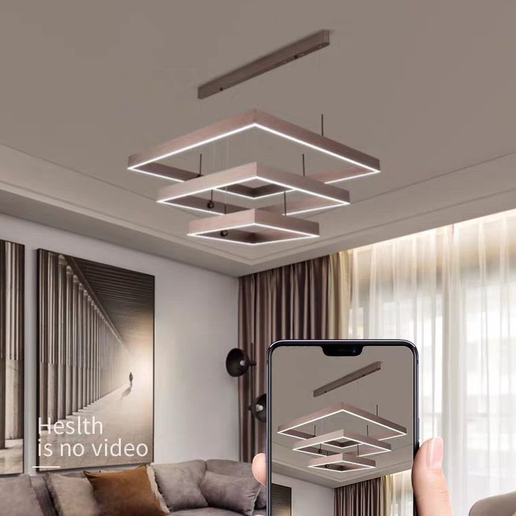 Lámparas de lámparas cuadradas de tres niveles lámpara de metal moderno 3 luces lámparas