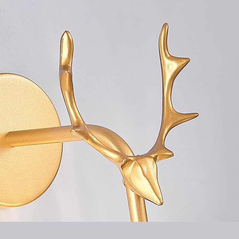 Modern Artistic LED Wall Lamp Wrought Iron Globe Wall Sconce with Glass Shade