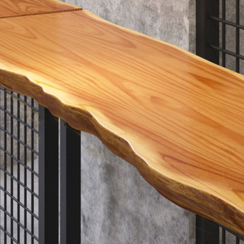 Industrial Rectangle Bar Height Table Solid Wood Top Bar Table for Dining Room