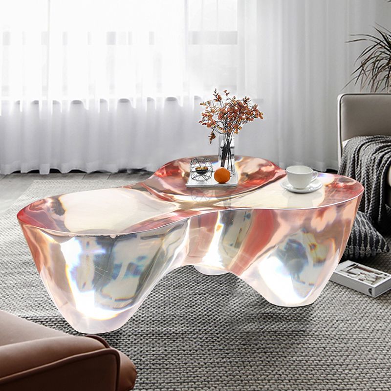 3 Legs Clear Contemporary Acrylic Single Coffee Cocktail Table