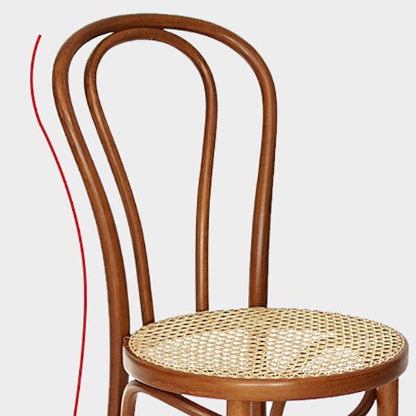 Contemporary Side Chair Open Back Wood Dining Room Chair for Home