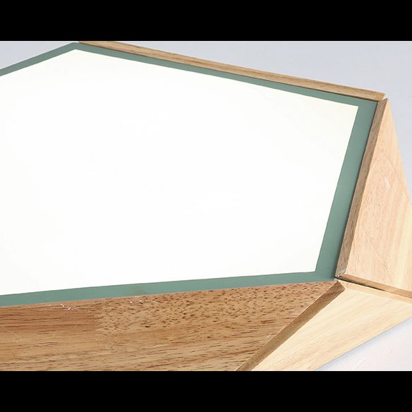 Pentagonal Flush Mount Plafond Lamp Macaron Metaal en hout slaapkamer LED Flush Light
