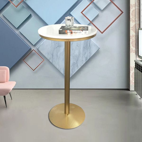 Glam Style Pub Table Round Pedestal Bar Table for Indoor Use