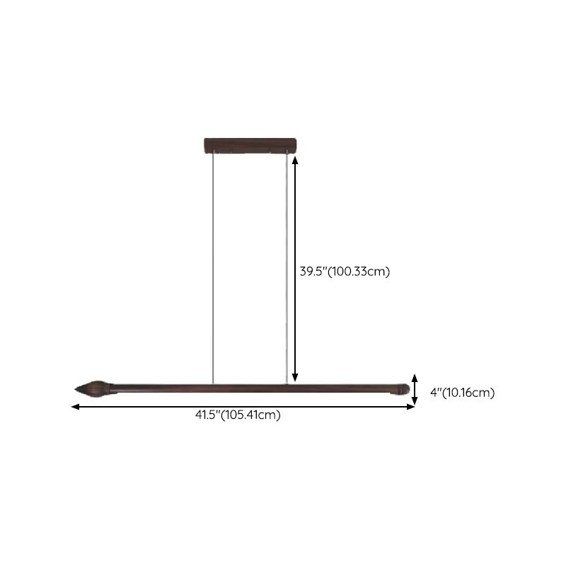 Single Modern Brown Ceiling Light Wooden Kitchen Island Lighting for Bedroom