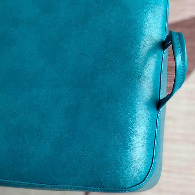 Modern PU Leather Poof Plain Rectangle Water Resistant Ottoman Chair