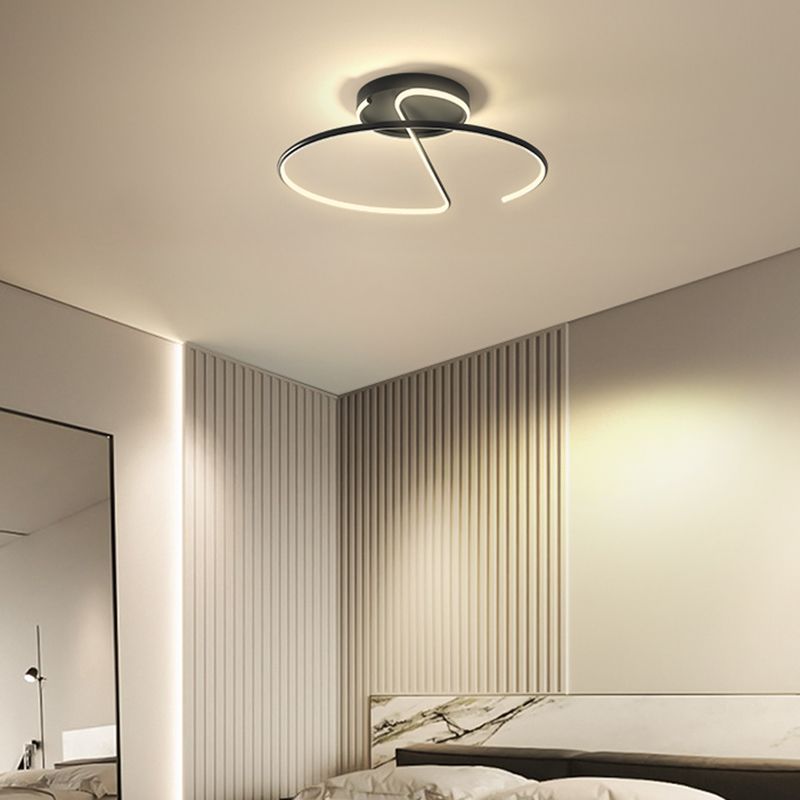 Modern Style Linear Shape Ceiling Light Metal 1 Light Ceiling Light for Living Room