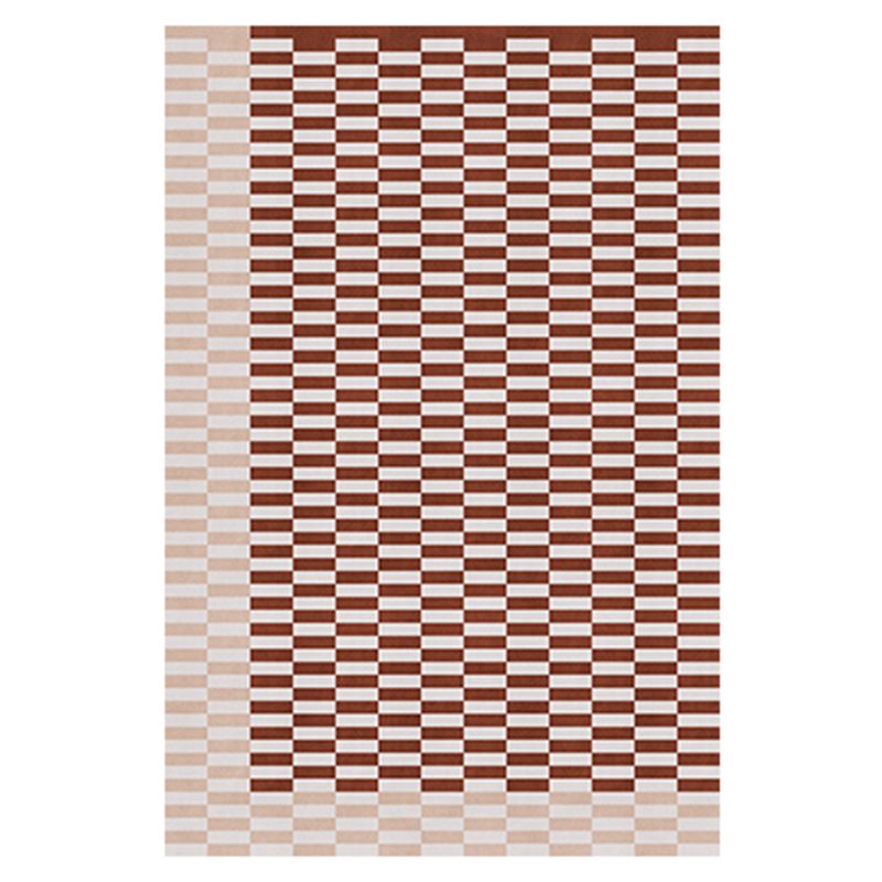 Multicolor Simple Rug Polyester Checkered Print Area Rug Anti-Slip Backing Carpet for Living Room