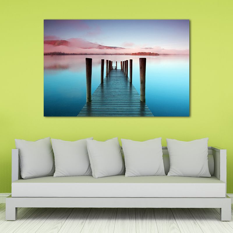 Toile de pont vers la mer, couleur Pastel, décoration murale de Style moderne pour salon