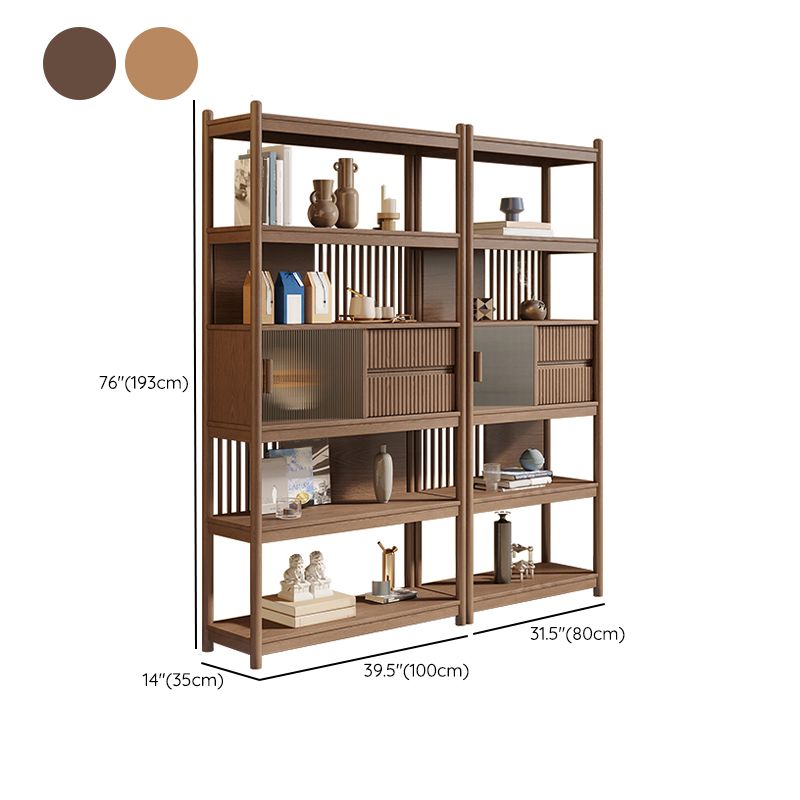 Rectangular Wood Cabinet, Mid-Century Modern Glass Paned Door Storage Cabinet